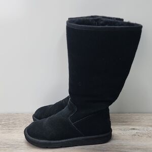 UGG Womens Classic Tall Midcalf Suede & Sheepskin Winter Boot #5235 Black Sz 7